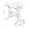 Maclean Mobilne biurko regulowane MC-124 W regulacja wysokości 67-115cm, max 50kg, blat 80x60 cm
